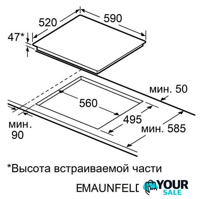 Варочная панель MAUNFELD CVCE594PBK - Изображение №8 — Интернет-магазин Your Sale