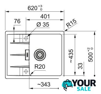 Кухонная мойка Franke Centro CNG 611-62 114.0757.388 (черный матовый) - Изображение №4 — Интернет-магазин Your Sale