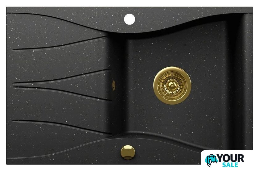 Кухонная мойка Kernau KGSO 6078 1B1D Deep Black + Gold Metallic - Изображение №1 — Интернет-магазин Your Sale