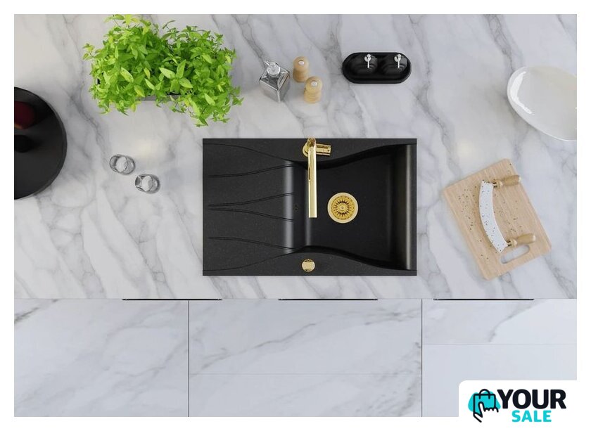 Кухонная мойка Kernau KGSO 6078 1B1D Deep Black + Gold Metallic - Изображение №4 — Интернет-магазин Your Sale