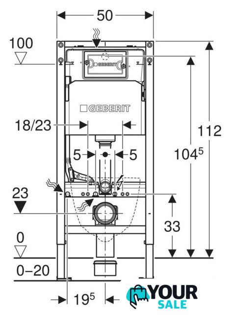 Инсталляция для унитаза Geberit Duofix H112 111.153.00.3 - Изображение №3 — Интернет-магазин Your Sale