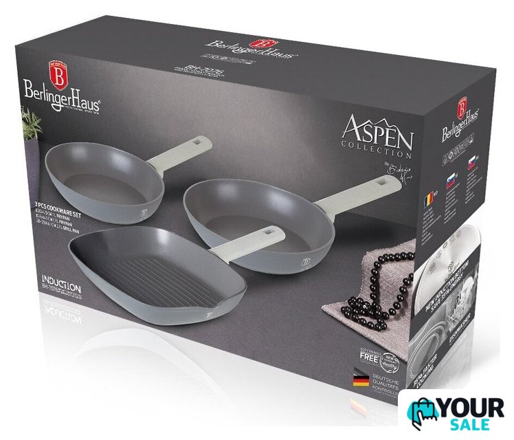 Набор сковород Berlinger Haus Aspen Collection BH-7076 - Изображение №3 — Интернет-магазин Your Sale