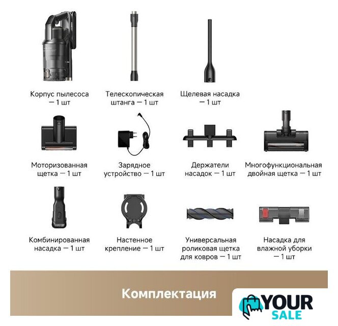 Пылесос Trouver Cordless Vacuum Cleaner G70 Detect V2515 (евровилка, черный) - Изображение №4 — Интернет-магазин Your Sale