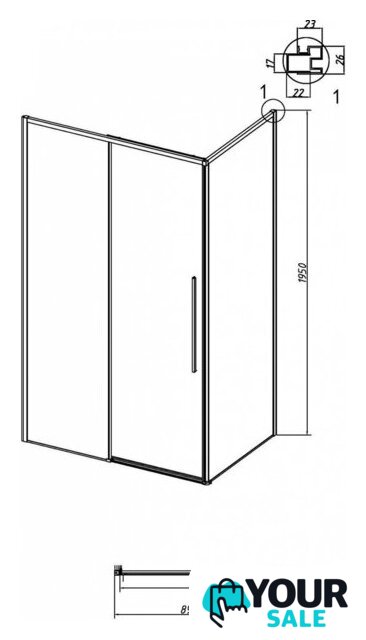Душевая стенка Grossman Galaxy 90x195 200.K33.01.90.10.00 (хром/стекло прозрачное) - Изображение №10 — Интернет-магазин Your Sale