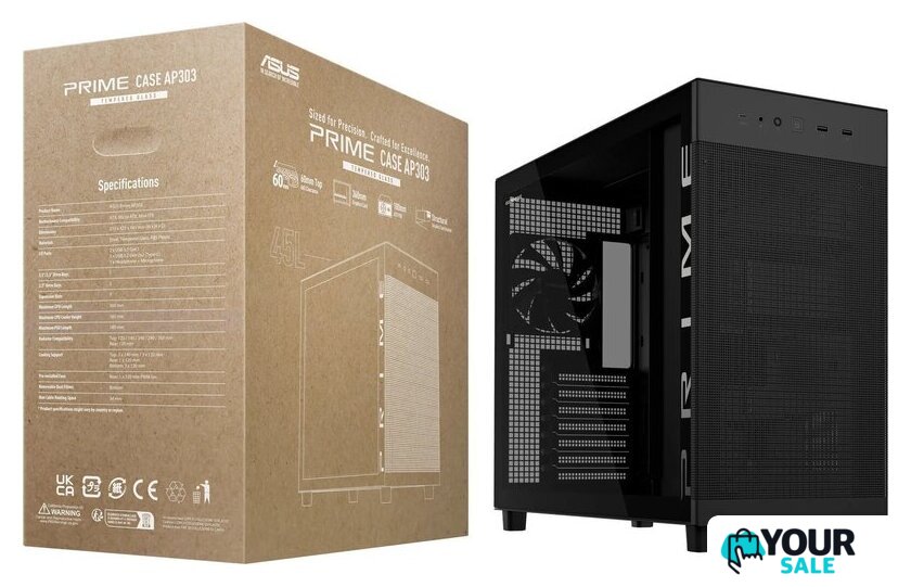 Корпус ASUS Prime AP303 Tempered Glass Panel (черный) - Изображение №5 — Интернет-магазин Your Sale