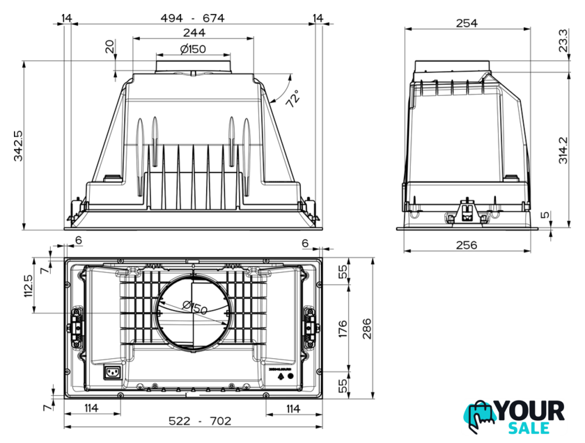 Кухонная вытяжка Faber Inka Plus HCS X A70 305.0602.050 - Изображение №4 — Интернет-магазин Your Sale