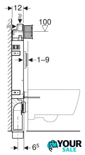 Инсталляция для унитаза Geberit Kombifix 110.300.00.5 - Изображение №4 — Интернет-магазин Your Sale
