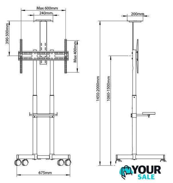 Стойка для телевизора Arm Media PT-Stand-8 (черный) - Изображение №2 — Интернет-магазин Your Sale