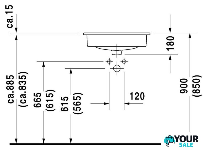Умывальник Duravit D-Code 54.5x43.5 (0337540000) - Изображение №2 — Интернет-магазин Your Sale