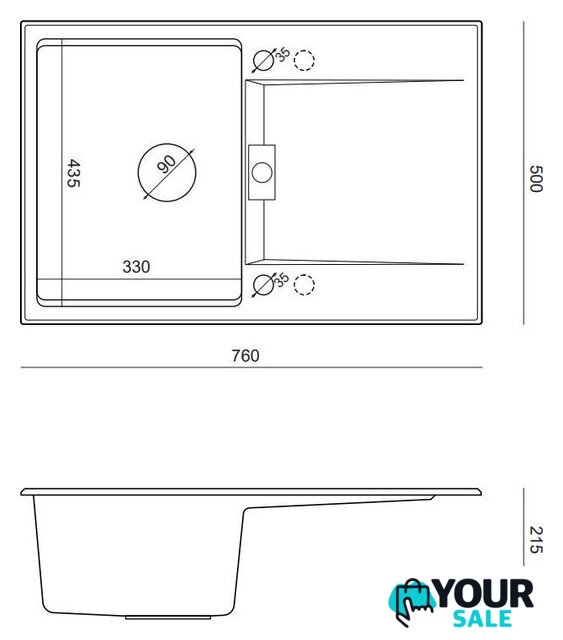 Кухонная мойка Quadron HQO7650U5_PVDG1 - Изображение №3 — Интернет-магазин Your Sale