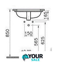 Умывальник Vitra S20 5474B003-0618 - Изображение №2 — Интернет-магазин Your Sale