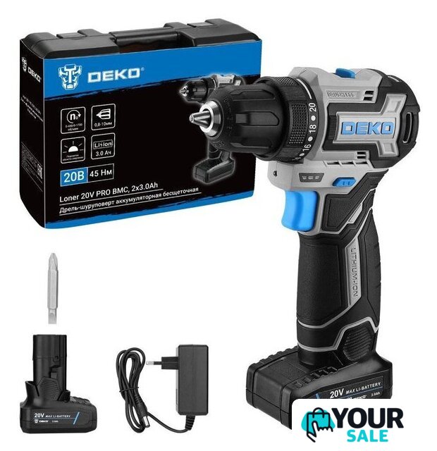 Дрель-шуруповерт Deko Loner 20V PRO 085-1010 (с 2-мя АКБ, кейс) - Изображение №1 — Интернет-магазин Your Sale