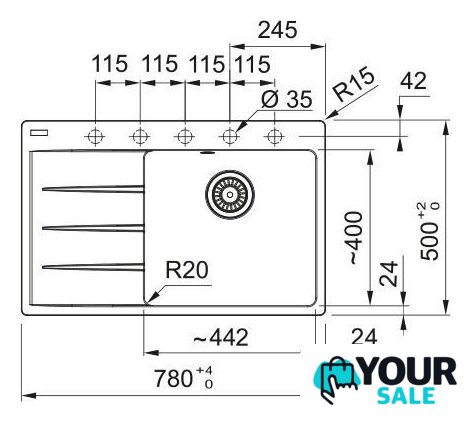 Кухонная мойка Franke Centro CNG 611-78 TL 114.0740.848 (оникс) - Изображение №3 — Интернет-магазин Your Sale