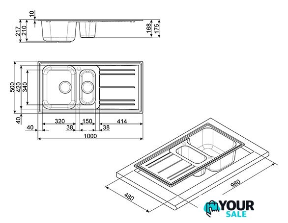 Кухонная мойка Smeg LZ102A2 - Изображение №2 — Интернет-магазин Your Sale
