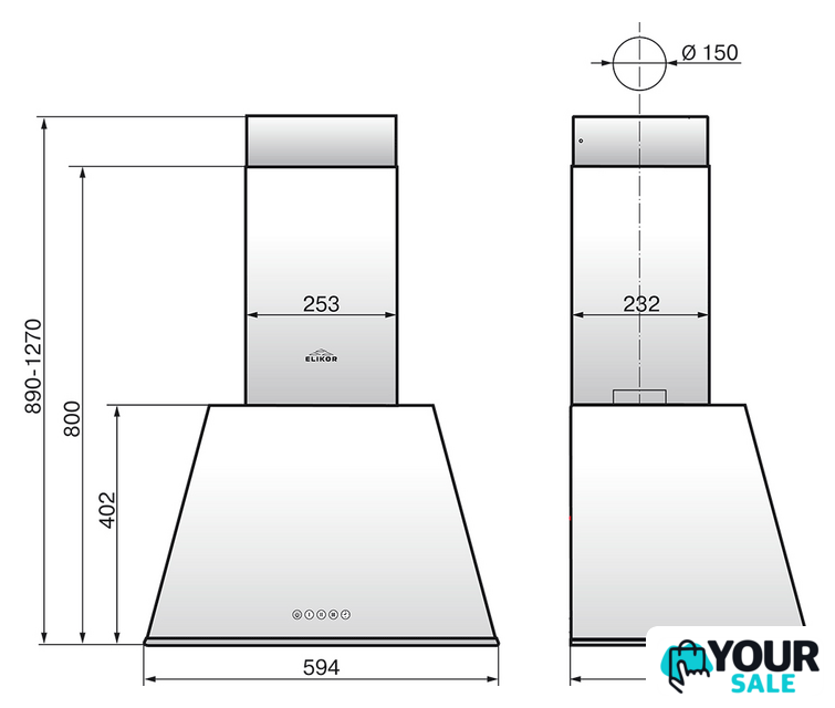 Кухонная вытяжка Elikor Гамма 60П-650-Э3Д (крем/бронза) (943909) - Изображение №2 — Интернет-магазин Your Sale