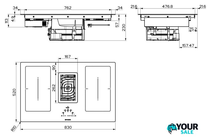 Варочная панель Faber Galileo Smart BK Glass A830 340.0577.694 - Изображение №2 — Интернет-магазин Your Sale