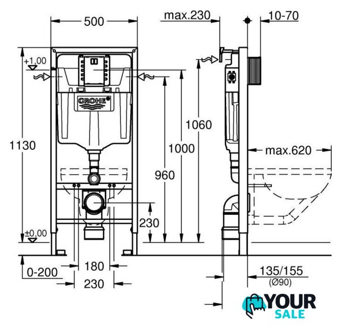 Инсталляция для унитаза Grohe Rapid SL WC 39750001 - Изображение №3 — Интернет-магазин Your Sale