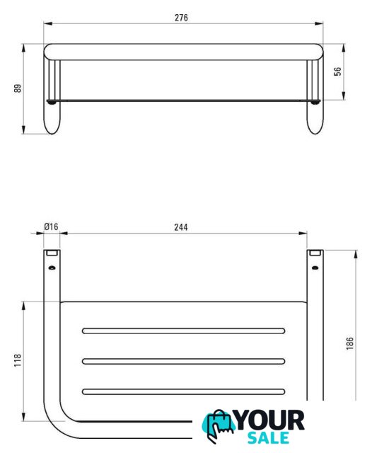  Deante Полка для ванной Silia Steel ADI_F551 - Изображение №2 — Интернет-магазин Your Sale