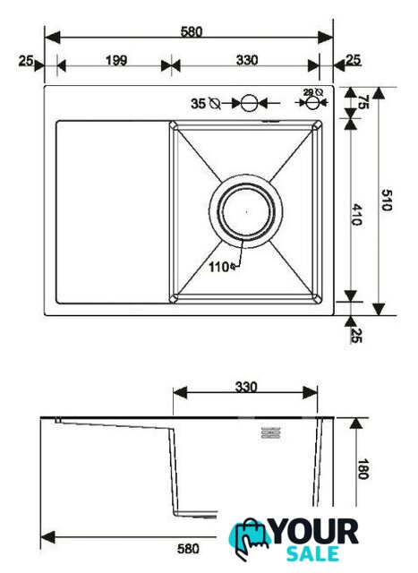 Кухонная мойка РМС MRK-5851BL-R (с дозатором) - Изображение №4 — Интернет-магазин Your Sale