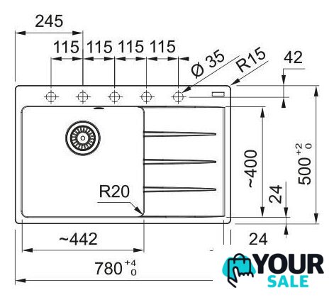 Кухонная мойка Franke Centro CNG 611-78 TL 114.0740.849 (оникс) - Изображение №3 — Интернет-магазин Your Sale