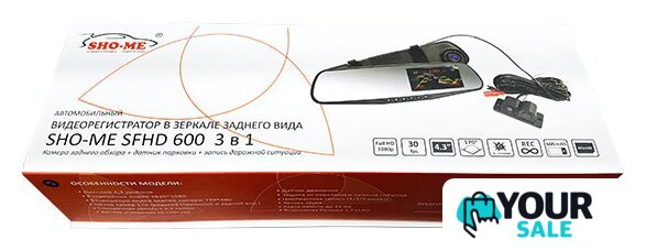Видеорегистратор-зеркало Sho-Me SFHD 600 - Изображение №3 — Интернет-магазин Your Sale