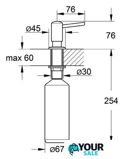 Дозатор для моющего средства Grohe Contemporary 40536DC0 (сталь) - Изображение №2 — Интернет-магазин Your Sale