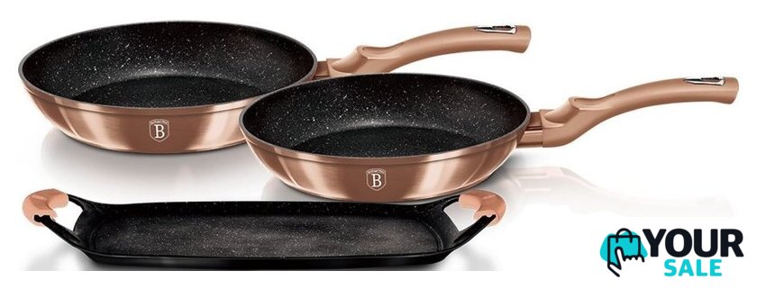 Набор сковород Berlinger Haus I-Rose Edition BH-1669 - Изображение №1 — Интернет-магазин Your Sale