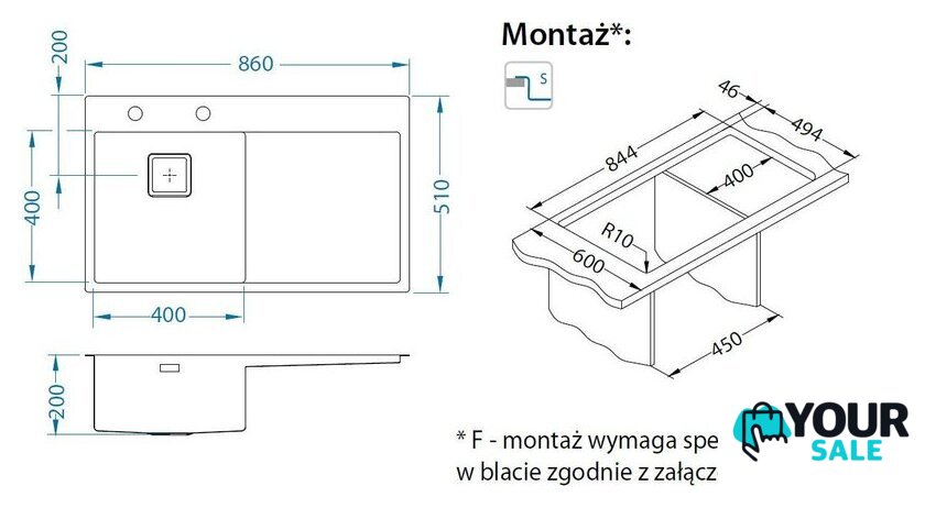 Кухонная мойка Alveus Stylux 50 F 1084293 - Изображение №2 — Интернет-магазин Your Sale