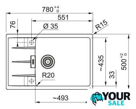 Кухонная мойка Franke Centro CNG 611-78 XL 114.0757.422 (черный матовый) - Изображение №3 — Интернет-магазин Your Sale