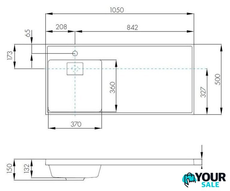 Умывальник Акватон Лондри 105 1A72833KLH01L - Изображение №4 — Интернет-магазин Your Sale
