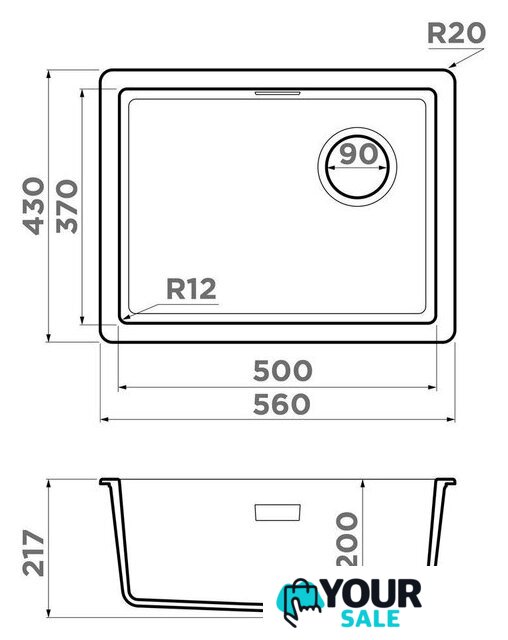 Кухонная мойка Omoikiri Kata 56-U/I-BL Side Artgranit (черный) - Изображение №4 — Интернет-магазин Your Sale