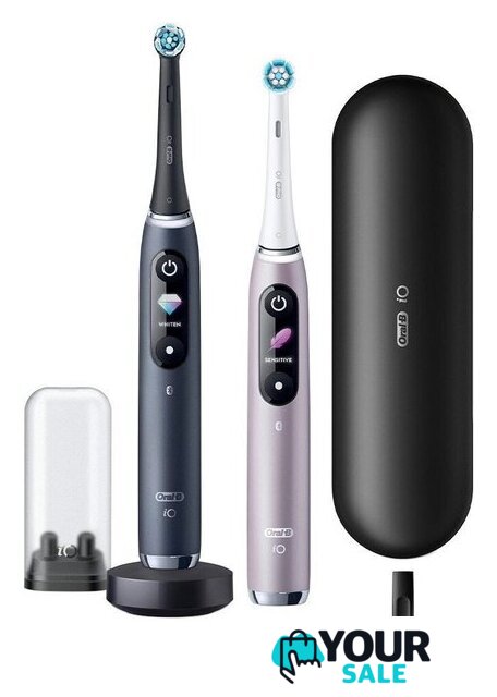 Комплект электрических зубных щеток Oral-B iO 9 DUO (черный оникс, розовый кварц) - Изображение №1 — Интернет-магазин Your Sale