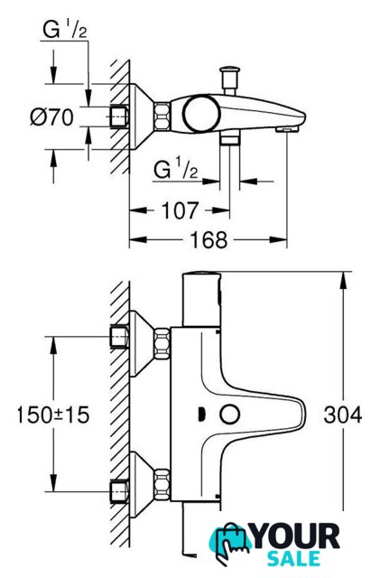 Смеситель Grohe Precision Start 345982430 - Изображение №3 — Интернет-магазин Your Sale