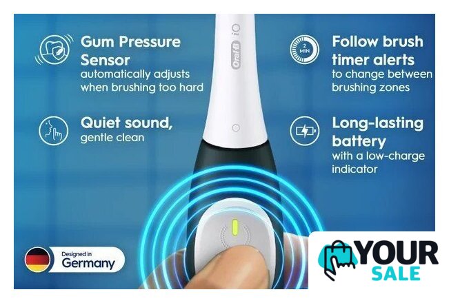Электрическая зубная щетка Oral-B iO2 Electric Toothbrush with Travel Case (Night Black) - Изображение №5 — Интернет-магазин Your Sale