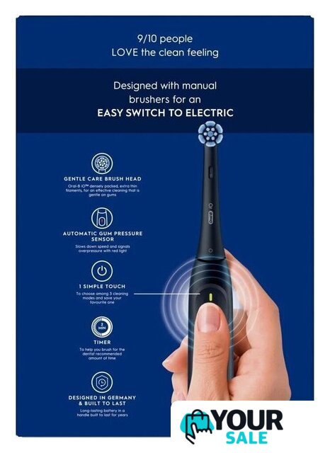 Электрическая зубная щетка Oral-B iO2 Electric Toothbrush with Travel Case (Night Black) - Изображение №12 — Интернет-магазин Your Sale