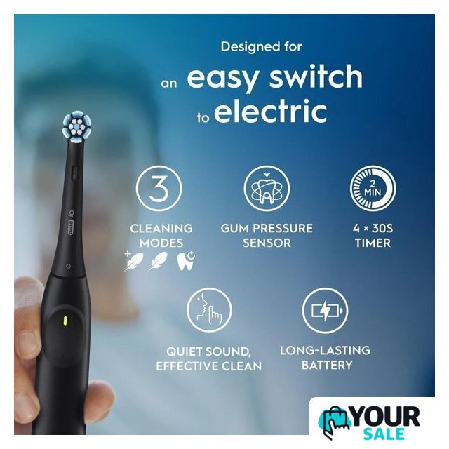 Электрическая зубная щетка Oral-B iO2 Electric Toothbrush with Travel Case (Night Black) - Изображение №6 — Интернет-магазин Your Sale
