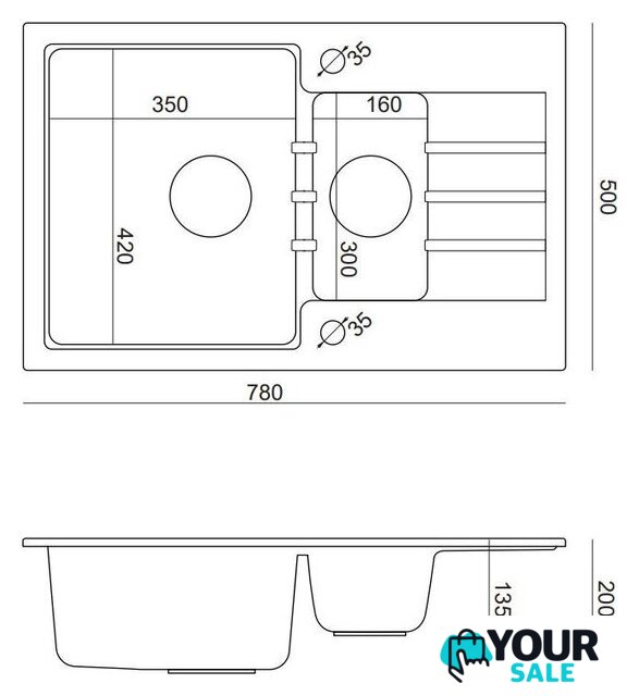 Кухонная мойка Quadron HCQP57850BEZP - Изображение №6 — Интернет-магазин Your Sale