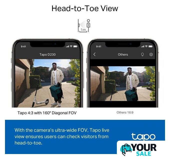 Умный дверной звонок TP-Link Tapo D230S1 - Изображение №6 — Интернет-магазин Your Sale