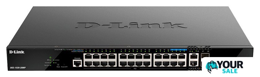 Управляемый коммутатор 3-го уровня D-Link DGS-1520-28MP/A1A - Изображение №1 — Интернет-магазин Your Sale