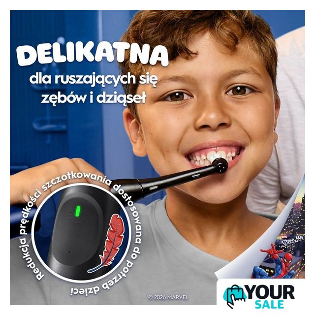 Электрическая зубная щетка Oral-B iO Kids Marvel Spiderman с футляром (черный) - Изображение №7 — Интернет-магазин Your Sale