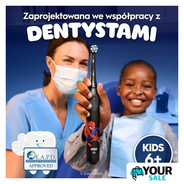 Электрическая зубная щетка Oral-B iO Kids Marvel Spiderman с футляром (черный) - Изображение №3 — Интернет-магазин Your Sale