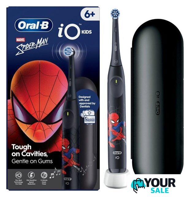 Электрическая зубная щетка Oral-B iO Kids Marvel Spiderman с футляром (черный) - Изображение №1 — Интернет-магазин Your Sale