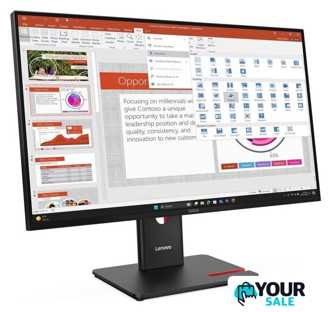 Монитор Lenovo ThinkVision T27-40 64A5MAT6EU - Изображение №2 — Интернет-магазин Your Sale