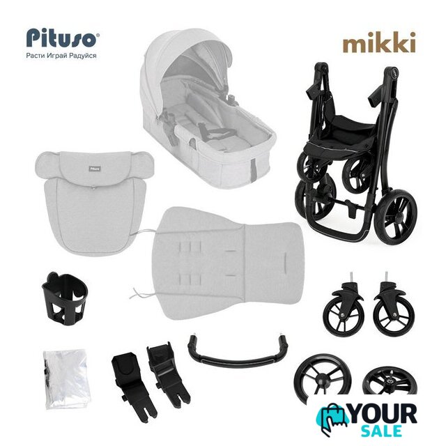Универсальная коляска Pituso Mikki G16 (2 в 1, черный) - Изображение №18 — Интернет-магазин Your Sale