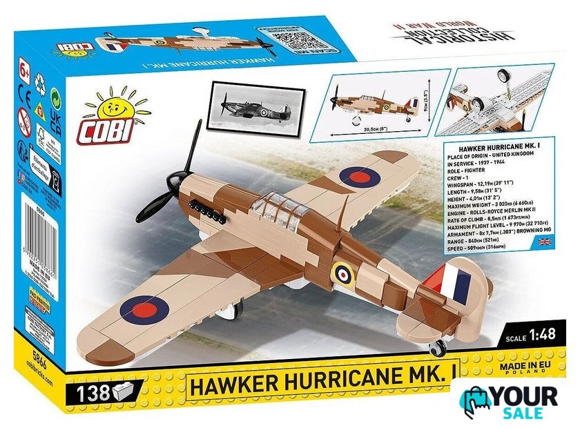Конструктор Cobi Historical Collection WWII Hawker Hurricane Mk.I - Изображение №10 — Интернет-магазин Your Sale
