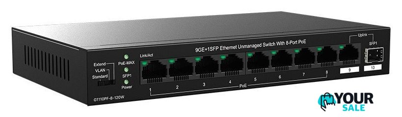 Неуправляемый коммутатор IP-COM G1110PF-8-120W - Изображение №2 — Интернет-магазин Your Sale