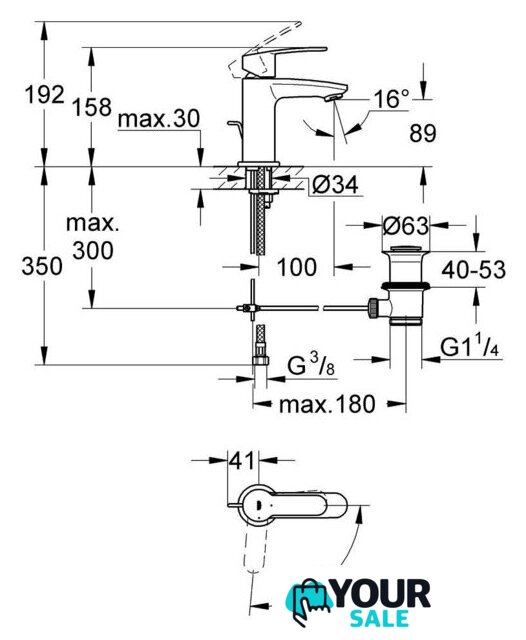 Смеситель Grohe Eurostyle Cosmopolitan S-Size 2338720E - Изображение №3 — Интернет-магазин Your Sale