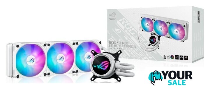 Система жидкостного охлаждения для процессора ASUS ROG Strix LC III 360 ARGB WHT - Изображение №2 — Интернет-магазин Your Sale