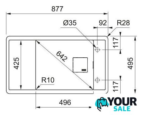 Кухонная мойка Franke Fresno FSG 611-88 114.0740.847 (оникс) - Изображение №3 — Интернет-магазин Your Sale