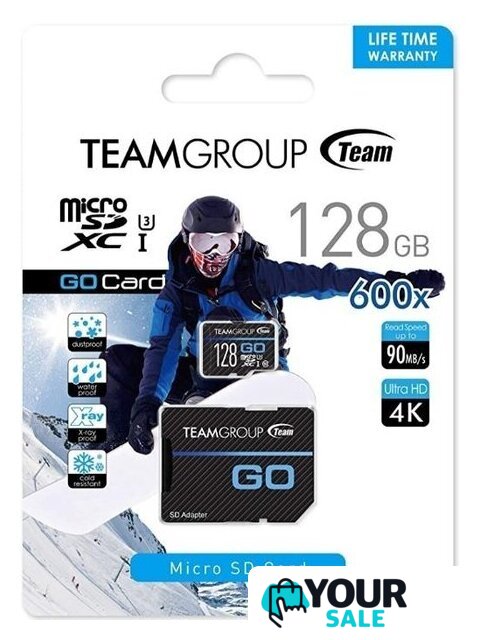 Карта памяти Team Group Go MicroSDXC 128GB TGUSDX128GU303 + адаптер - Изображение №1 — Интернет-магазин Your Sale
